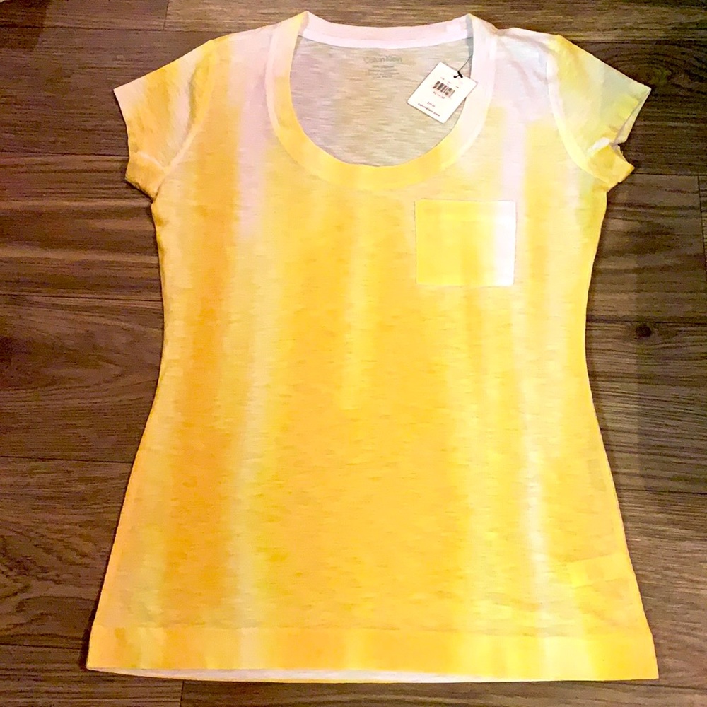 Calvin Klein yellow Tshirt; Size XS